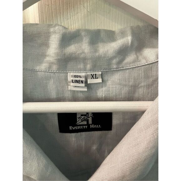 Everett Hall Men’s Light Blue Short Sleeve Button Up Double Pocket Shirt sz XL E - Picture 4 of 9